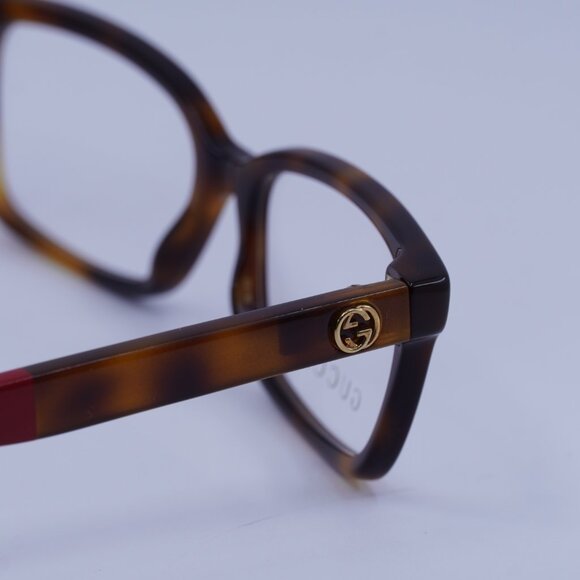 Gucci GG0168O 004 Eyeglasses Havana 53mm Rectangle Frame - Picture 8 of 10
